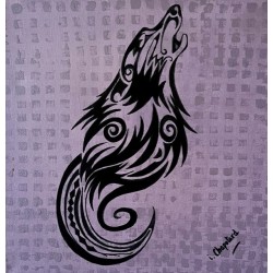 Chien loup Tribal sur fond...