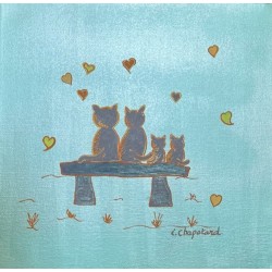 Chats sur un banc